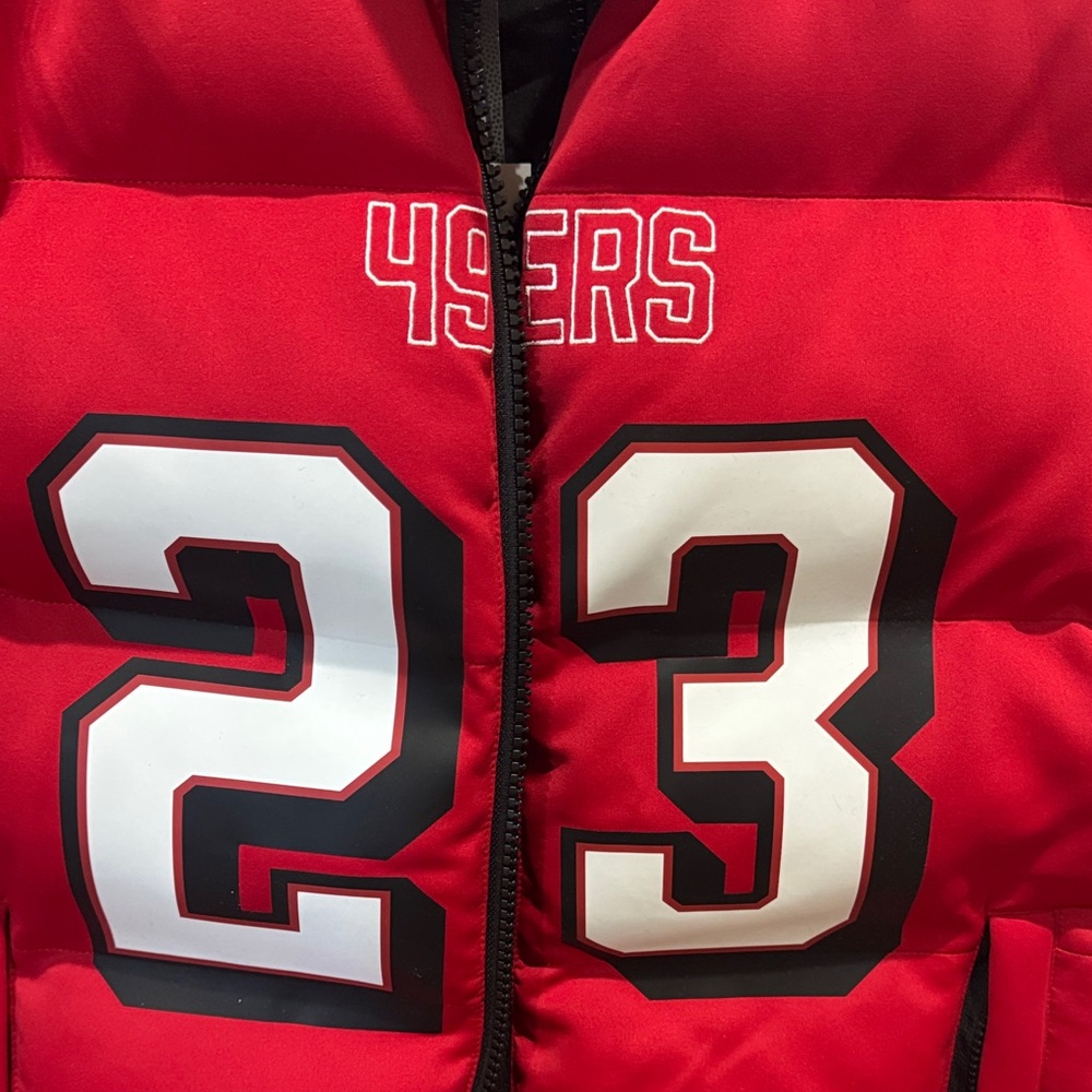 NWT Unisex Off Season McCaffrey Small San Francisco 49ers Red Jacket SOLD OUT - Picture 12 of 13